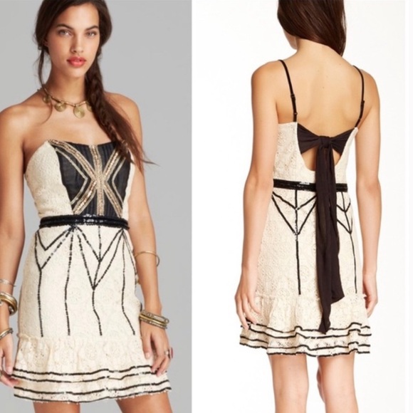 Free People Lace Black Tea Coquette Mini Dress 💕 - Picture 6 of 7